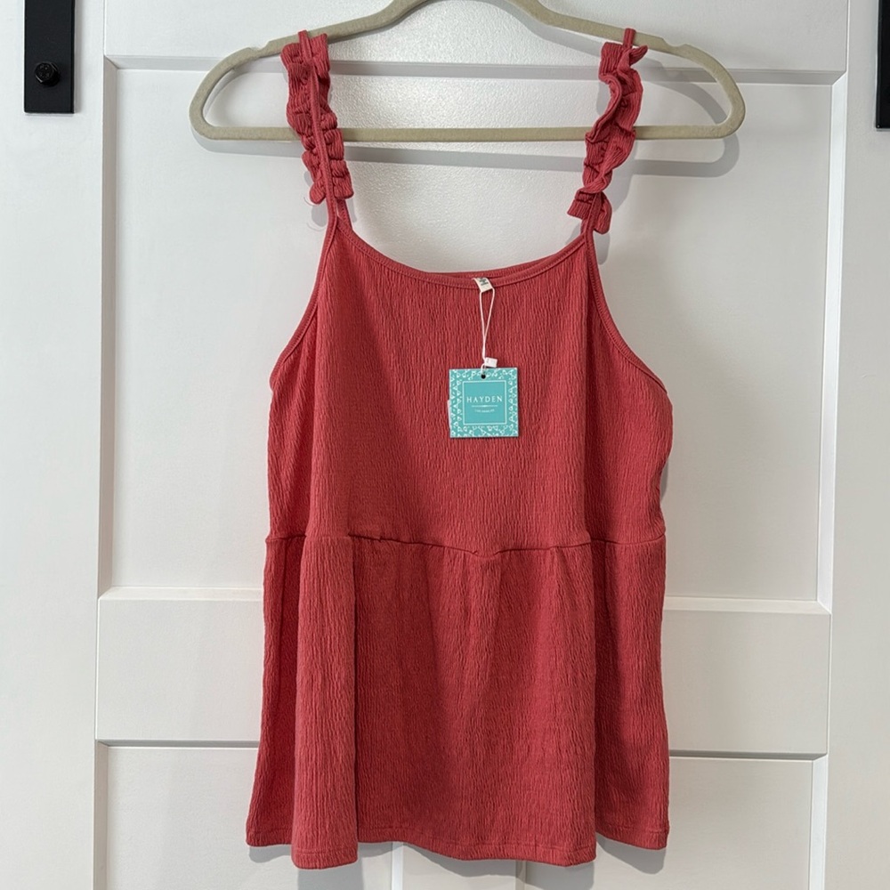 NWT Hayden Ruffle Strap Tank